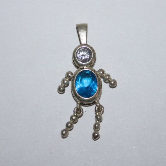 Sterling silver Jewelry - .925 sterling silver boy topaz charm